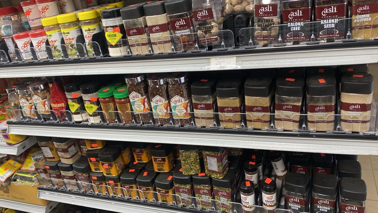 Spices, sauces, oils and canned goods at S International Market