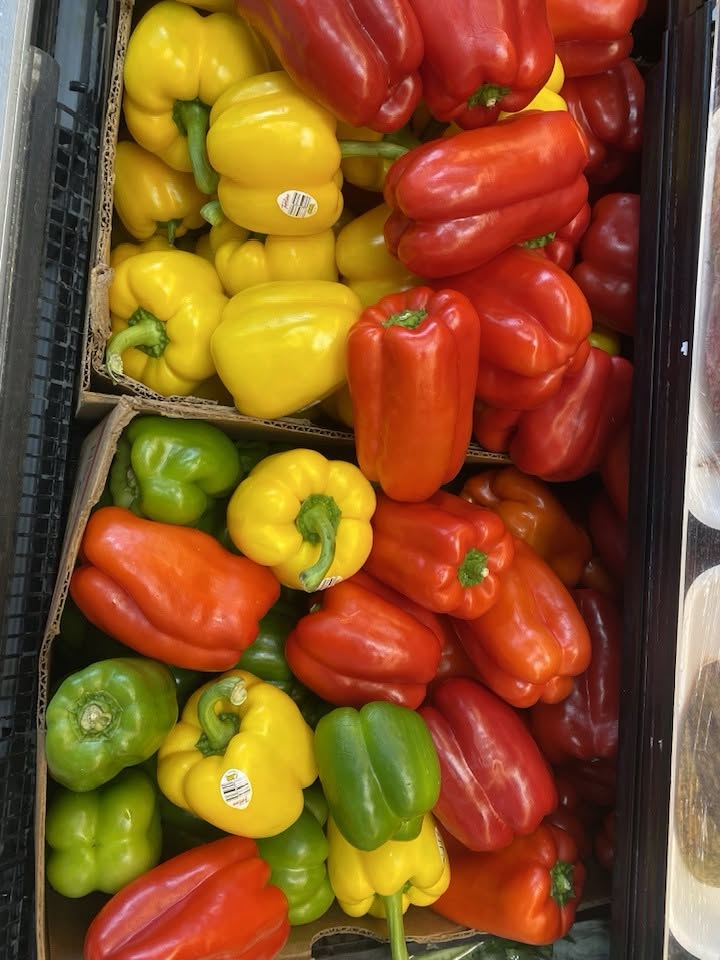 Colorful peppers at S International Market