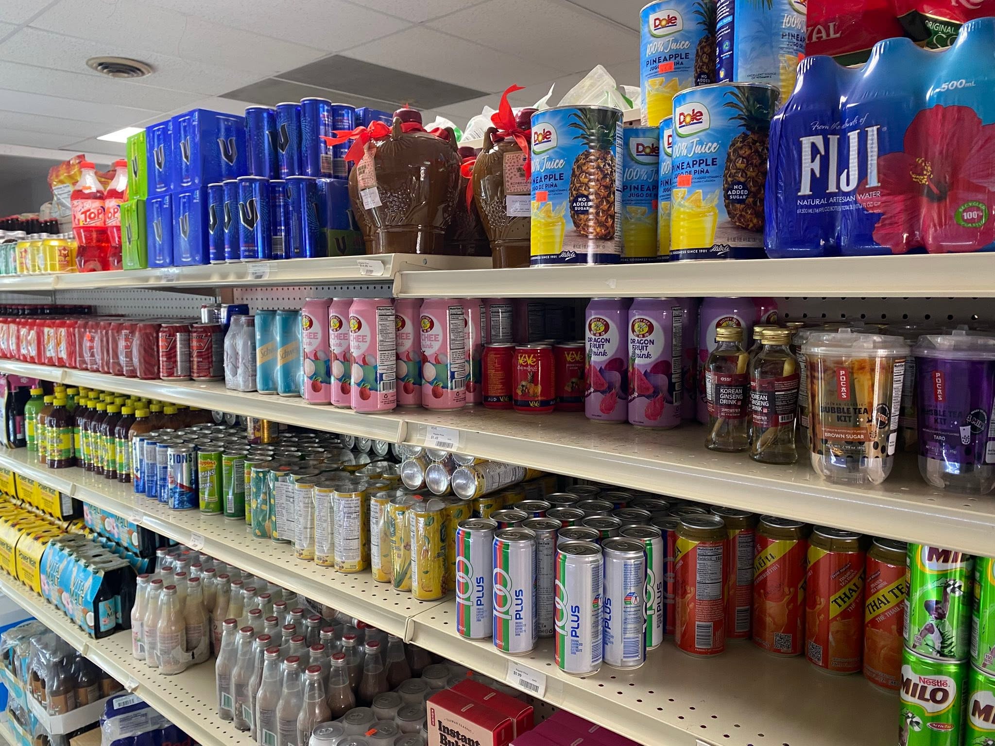 International juices, sodas and packaged drinks